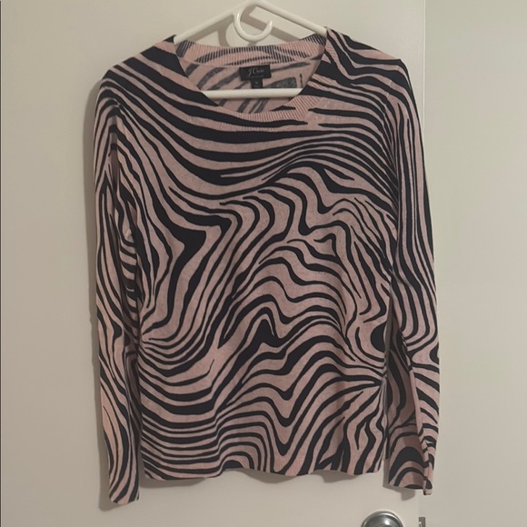 J. Crew Cashmere, Blue and Pink Long Sleeve Sweater - Picture 1 of 4